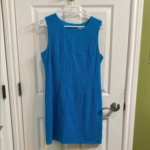 Alfred Sung Women’s Royal Blue Eyelet Dress Size 10 Summer Party Spring Lined